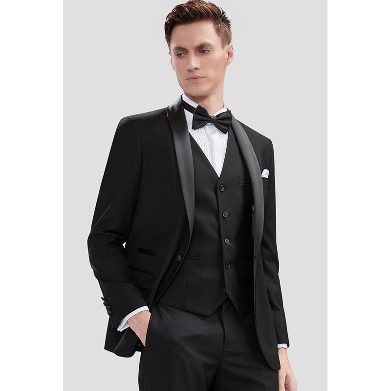 Groom's Suit Suit Men's British Slim Suit Wedding Three-piece Suit Wedding Tuxedo Evening Dress For Men