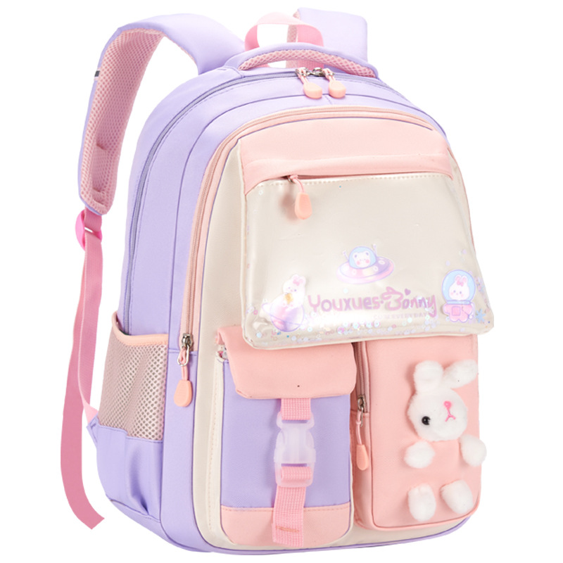 Mochila de arena flotante de sueño para estudiantes de escuela primaria, conejos lindos, mochila de hombro para niños de gran capacidad.