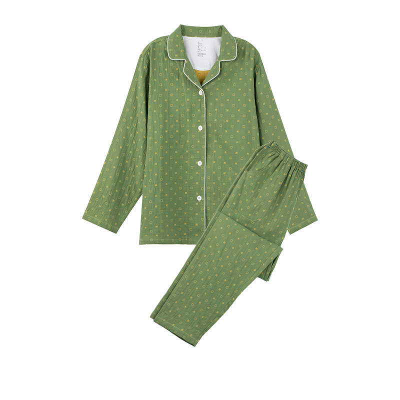 JH Huayan-노란색 도트가 있는 녹색 배경 여성 모델