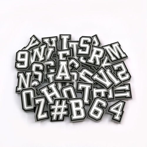 Black and white letter series Crocs shoe buckles shoe flowers PVC soft rubber shoes accessories jewelry
