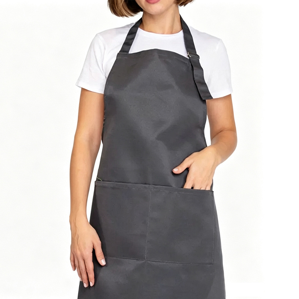 Delantal con Cuello Halter de Poliéster Antimanchas para Panadería y Cocina