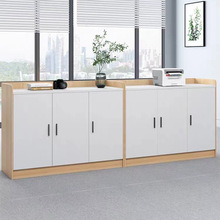 办公室隔断柜定制窗边柜子简约矮柜带抽屉茶水柜木质打印机收纳柜