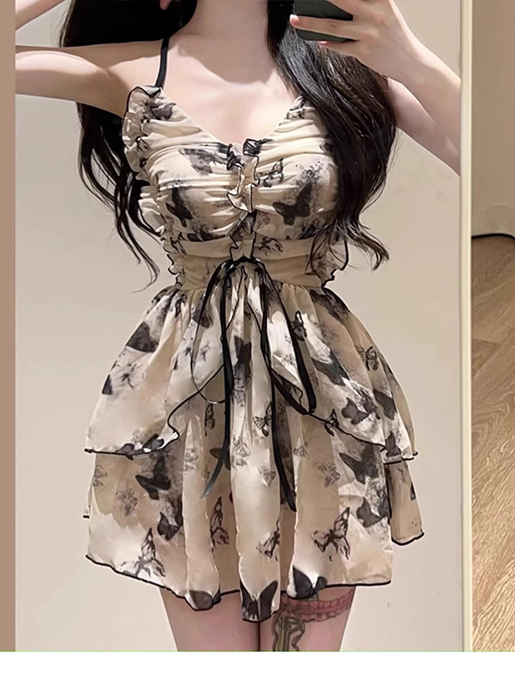 New Women's Retro Conservative Swimsuit Covers Tummy Slimming One Piece Backless Beach Skirt Style Flat Shoulder For Hot Springs_ecoleips.com