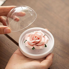 新品陶瓷手工瓷花玫瑰花香薰扩香器车载家用摆件送朋友礼物伴手礼