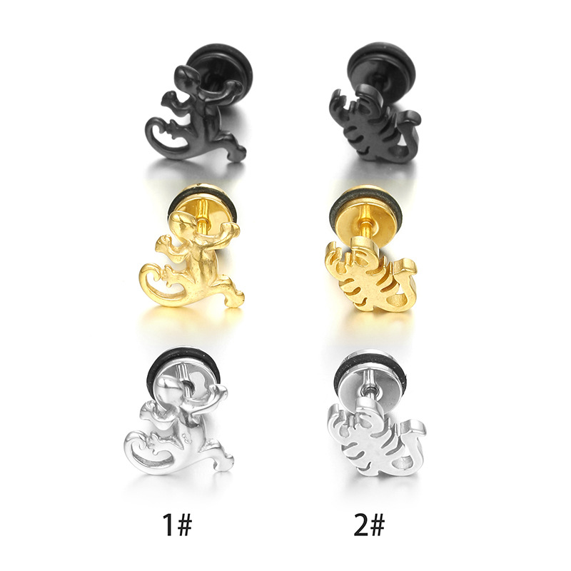 5g Weight 0.03µm-0.05µm Gold Plating Thickness PVD Coated Gold Plating Process 18K Real Gold Plated Stainless Steel PVD Coated Stone-Free Insect Plating Fashion Ear Studs For Unisex