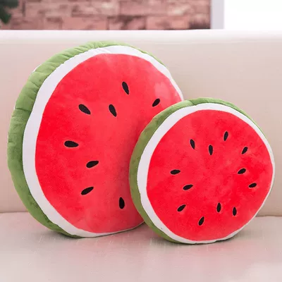 Summer Watermelon Plush Toy Pillow Girls Cute Bed Doll Birthday Gift Girlfriend Creative Pillow Cartoon (Oyuncaq yastıqlar) - round-30cm