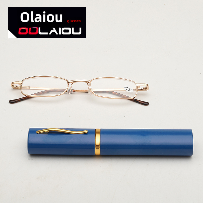 Vente en gros directe d'usine mini porte-stylo lunettes de lecture portable petite monture hommes et femmes d'âge moyen et personnes âgées lunettes de lecture haute définition_voghion.com
