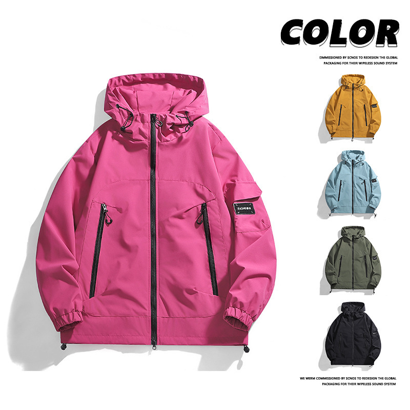 789 春と秋の新作ジャケット、男性と女性用、カップル向けのパーソナライズされた多用途のファッショナブルなジャケット、ルーズフード付き|undefined