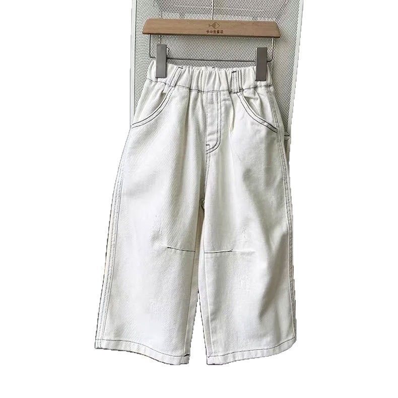 Nuevos pantalones casuales de primavera y otoño para niños coreanos, pantalones de línea recta para niños, pantalones casuales, pantalones jeans image 3