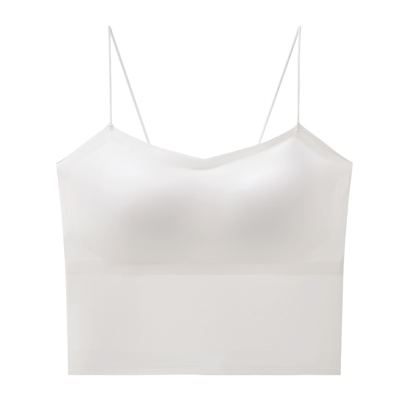 Ropa interior deportiva de seda de hielo, chaleco de cintura, cojín de pecho de mujer, espalda interior, base, sujetador anti-luz.