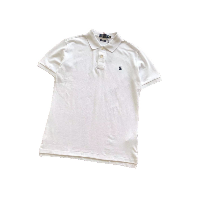 Cross-Border Exclusive Supply of Polo Shirts with Small Horse Logo Embroidery, Men's Short-Sleeve Cotton Polo Shirts, Large Size, Loose Fit, Embroidered Turn-Down Collar Men's Polo Shirts