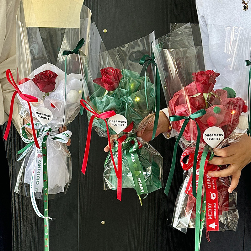 Casa creativa de dulces de Navidad espuma ramo de espuma papel de embalaje bola de lana papel de regalo de Nochebuena papel al por mayor