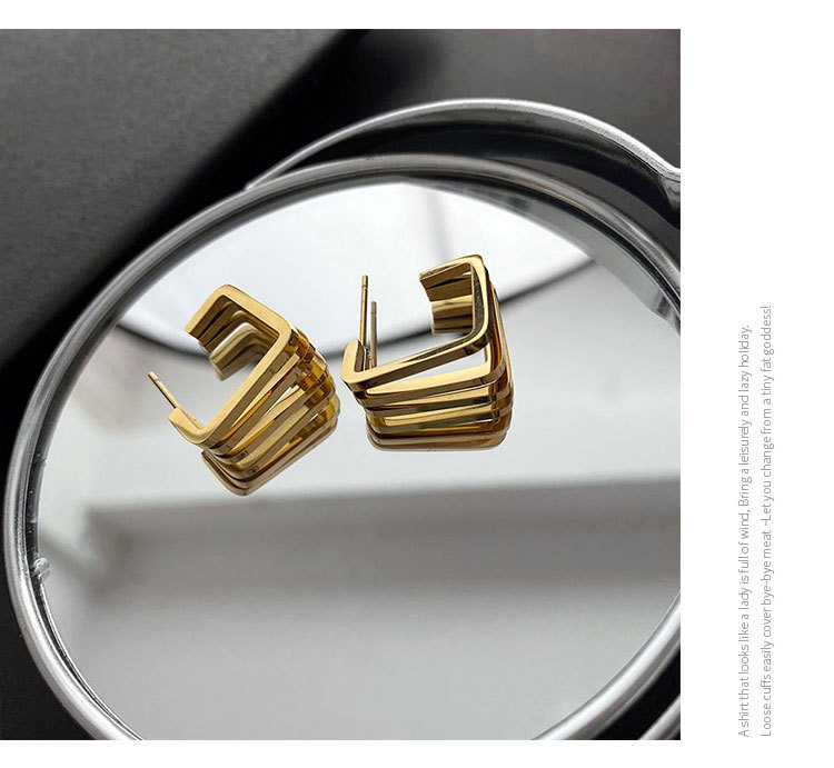 Simple Style Geometric Titanium Steel Irregular Plating Earrings 1 Pair