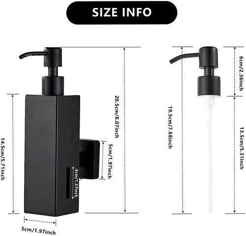 304 Black Wall Mounted Soap Dispenser Press Hand Sanitizer Shower Gel Shampoo Bottle Hotel Engineering Supplies New
