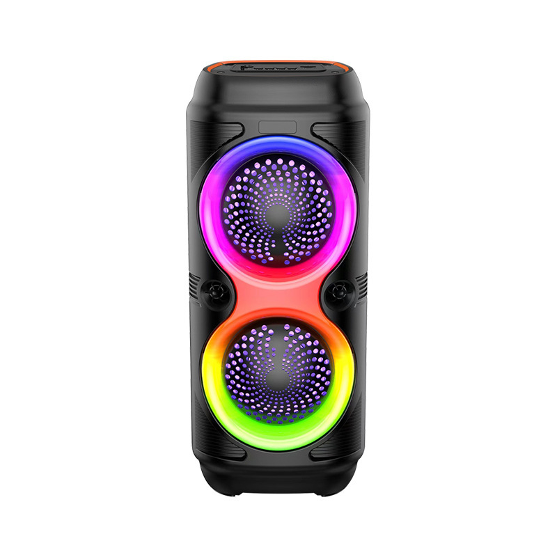 Nuevos productos transfronterizos dos altavoces de altavoz bluetooth colorido micrófono al aire libre danza cuadrada escenario de sonido suministro de fábrica