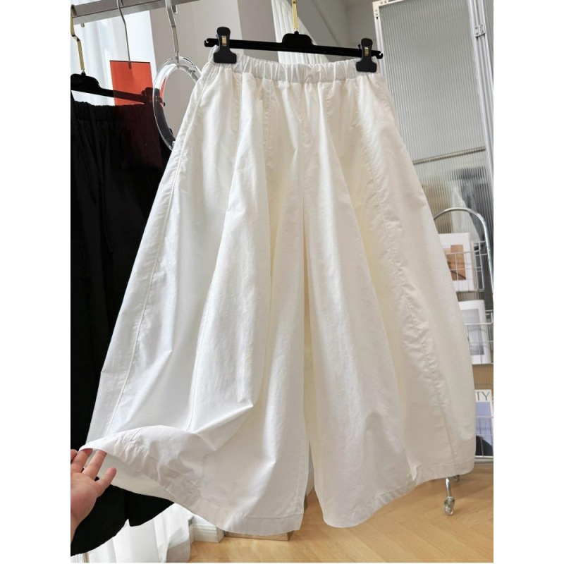 2026 Korean-style casual loose wide-leg pants with a relaxed feel, women's summer thin cropped casual pants