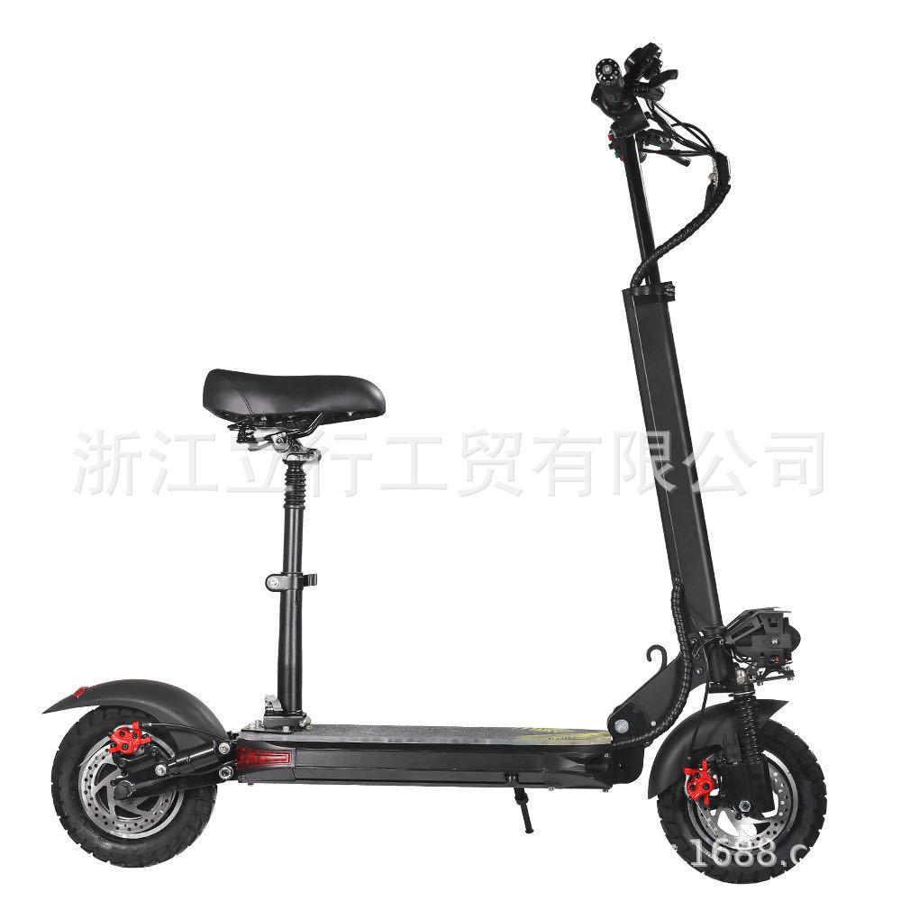 Lx-10Y Source Direct Sale 10inch Front and Rear Dual Shock-Absorbing Foldableable Portable Two-Wheel Scooter with Seat