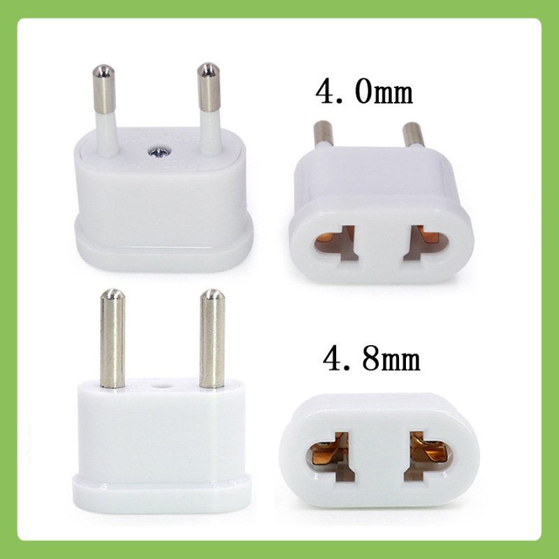 现货供应US转EU插头4.0 4.8mm欧洲欧标转换插头 美规转欧规转接头