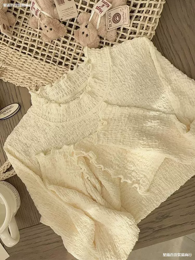 Элегантная кружевная базовая рубашка для женщин, осень/зима 2023, новая модная стильная сетчатая блузка с длинными рукавами и внутренним слоем.