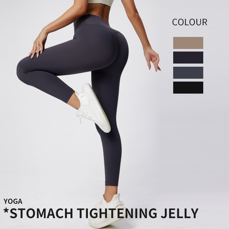 2024 New Naked Yoga Pants Women's Sexy High Waist Hip No Embarrassment Line Sports Tight Shark Pants