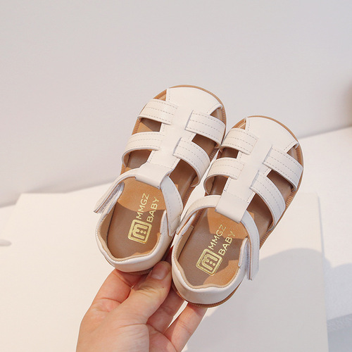 2024 Summer New Arrival Girls' Sandals: Closed-Toe Casual Woven-Strap Princess Shoes in Solid Colors, Perfect for Little & Big Kids—Ideal for Beach and School Wear