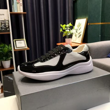 P家夏季现货蓝色真皮平跟休闲天然皮革低帮潮流鞋圆头百搭男鞋