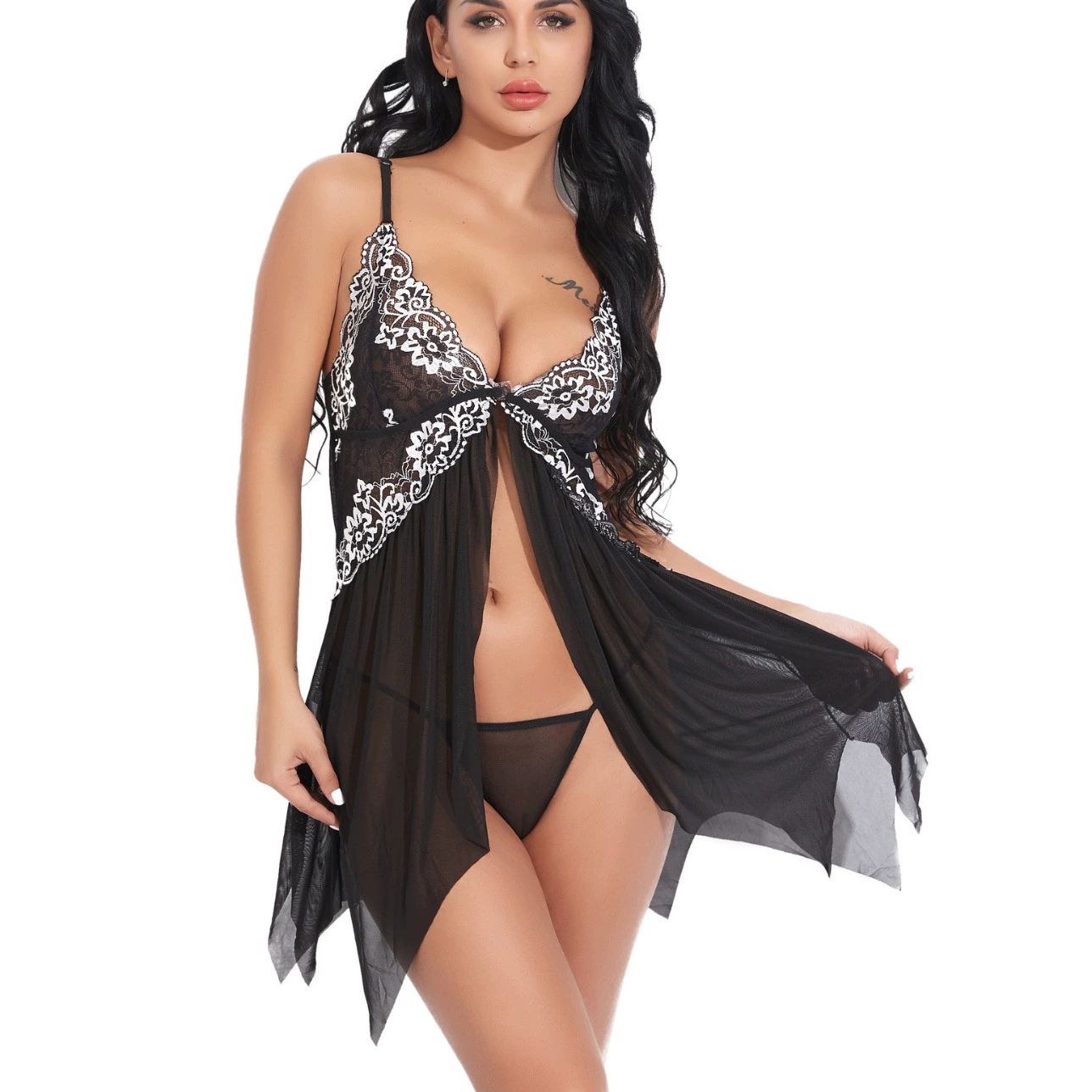 Внешняя торговля плюс размер сексуальное нижнее белье новые европейские и американские Горячие Кружева сетка Сексуальная вися юбка Фабрика сразу