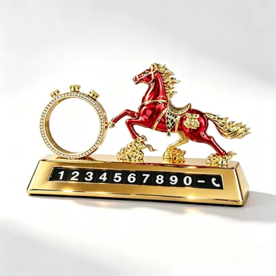 2026 new car ornaments, alloy Perfplant seat - painted-horse-perfume-bottle