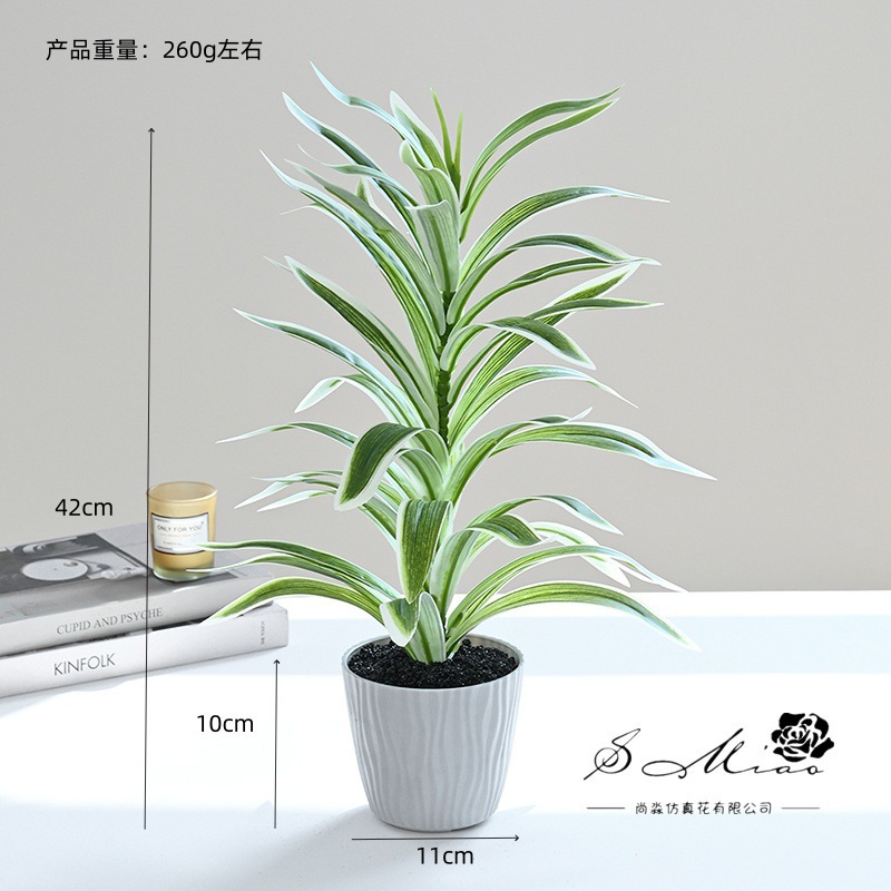 Simulación de lirio de bambú en maceta decoración creativa decoración interior impresión de seda de plantas verdes artificiales fabricantes de props de fotografía de flores