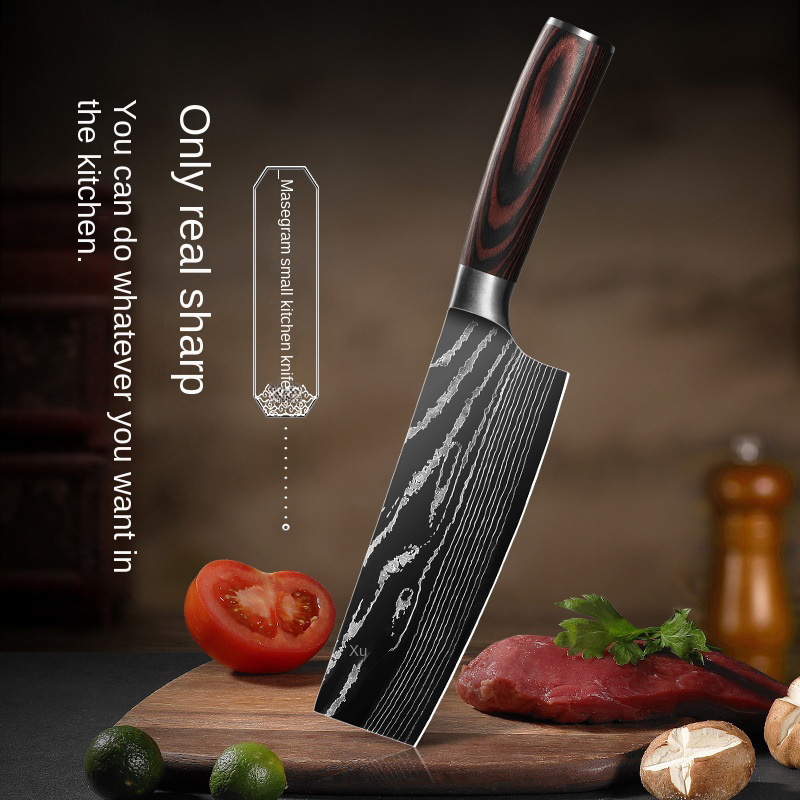 Damasco cuchillo de cocina de acero inoxidable cuchillo afilado de cocina doméstica cuchillo de corte para mujeres