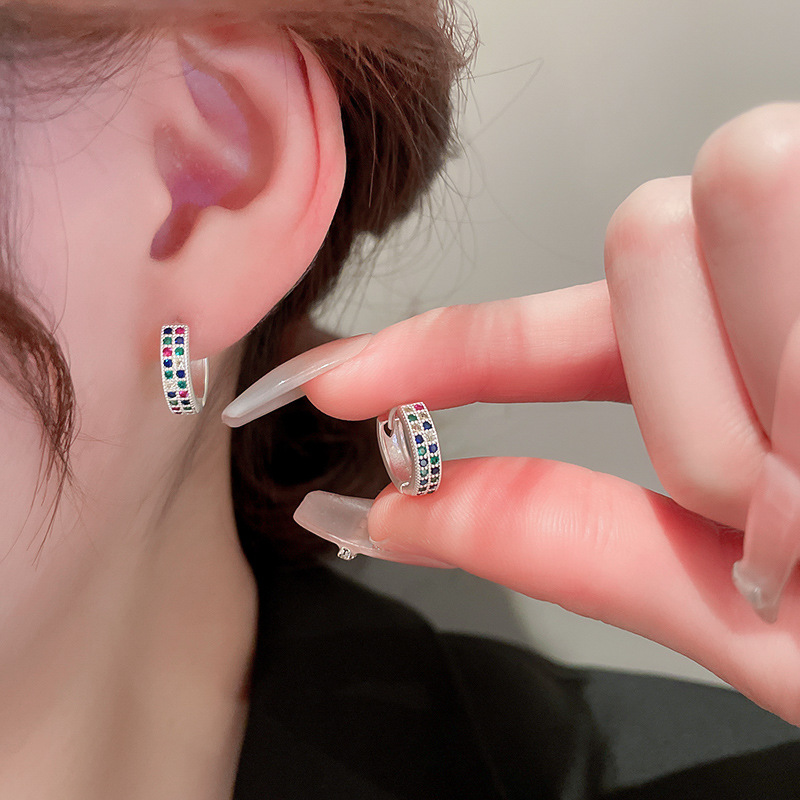 Simple Style Heart Shape Copper Plating Zircon Earrings 1 Pair