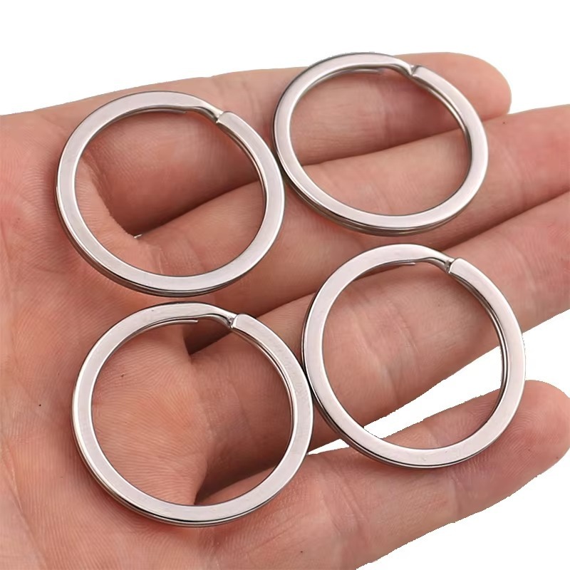 ステンレス鋼キーチェーンリングキーホルダー卸売ペンダントリングリングフラットリングキーリングアクセサリー|undefined