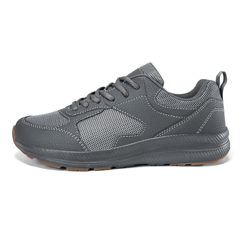 Giày chạy bộ thể thao unisex mũi rộng chống trượt, thân lưới thoáng khí cho người bàn chân rộng — Màu xám 7666, Đen 7666