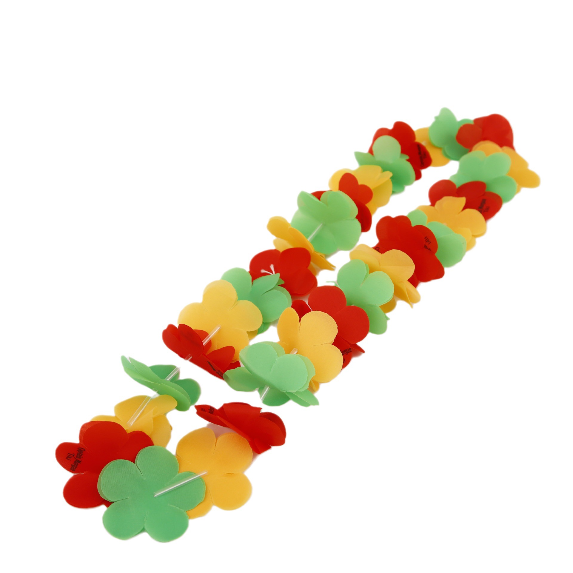 Logotipo impreso guirnalda hawaiana fiesta bar regalos promocionales collar de flores de seda suministro transfronterizo de comercio electrónico