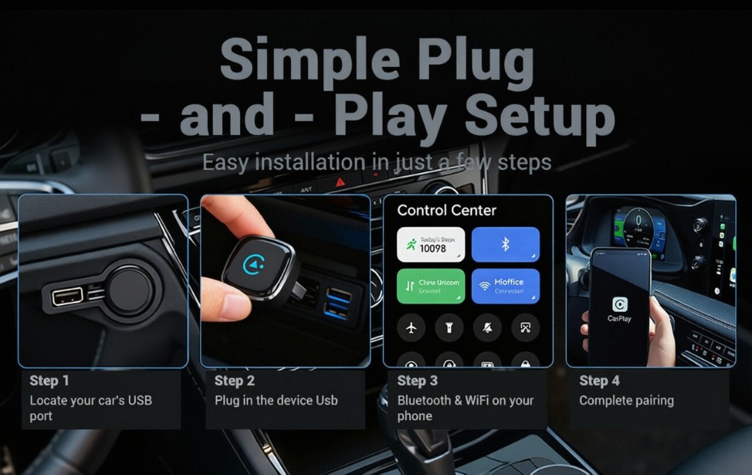 New Foreign Trade Model 2-in-1 Car-Machine Connectivity Module, Direct Plug-In Carplay Wireless Box, Android Auto Carplay Box