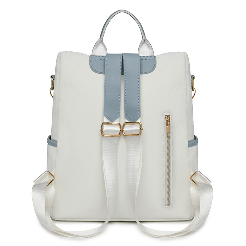 Mochila para mujer Mochila multiusos simple de gran capacidad Color sólido Moda ligera Bolsa de cuero de viaje al por mayor