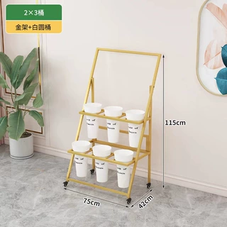 哇噢室内可车载带广告牌阶梯多层鲜花架花桶架折叠鲜花展示架花店