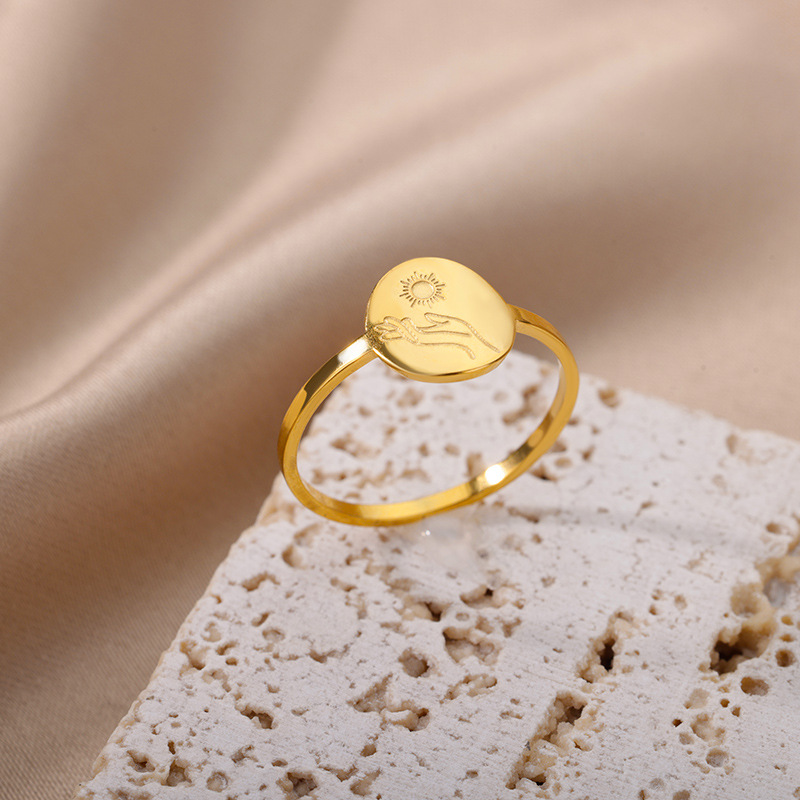 Fashion Moon Stainless Steel Plating Rings 1 Piece