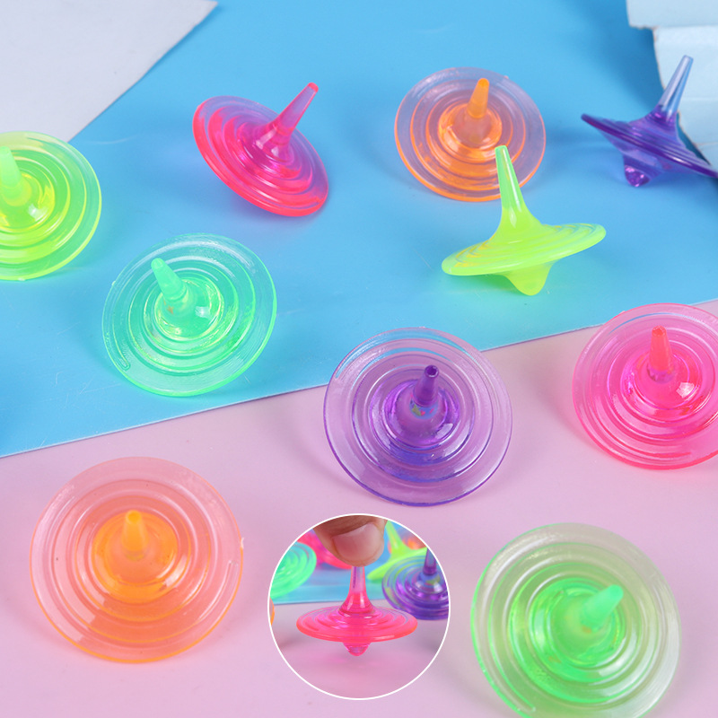 Nuevo cristal colorido giroscopio gema acrílico giroscopio juguete educativo jardín de infantes pequeño regalo puesto juguete