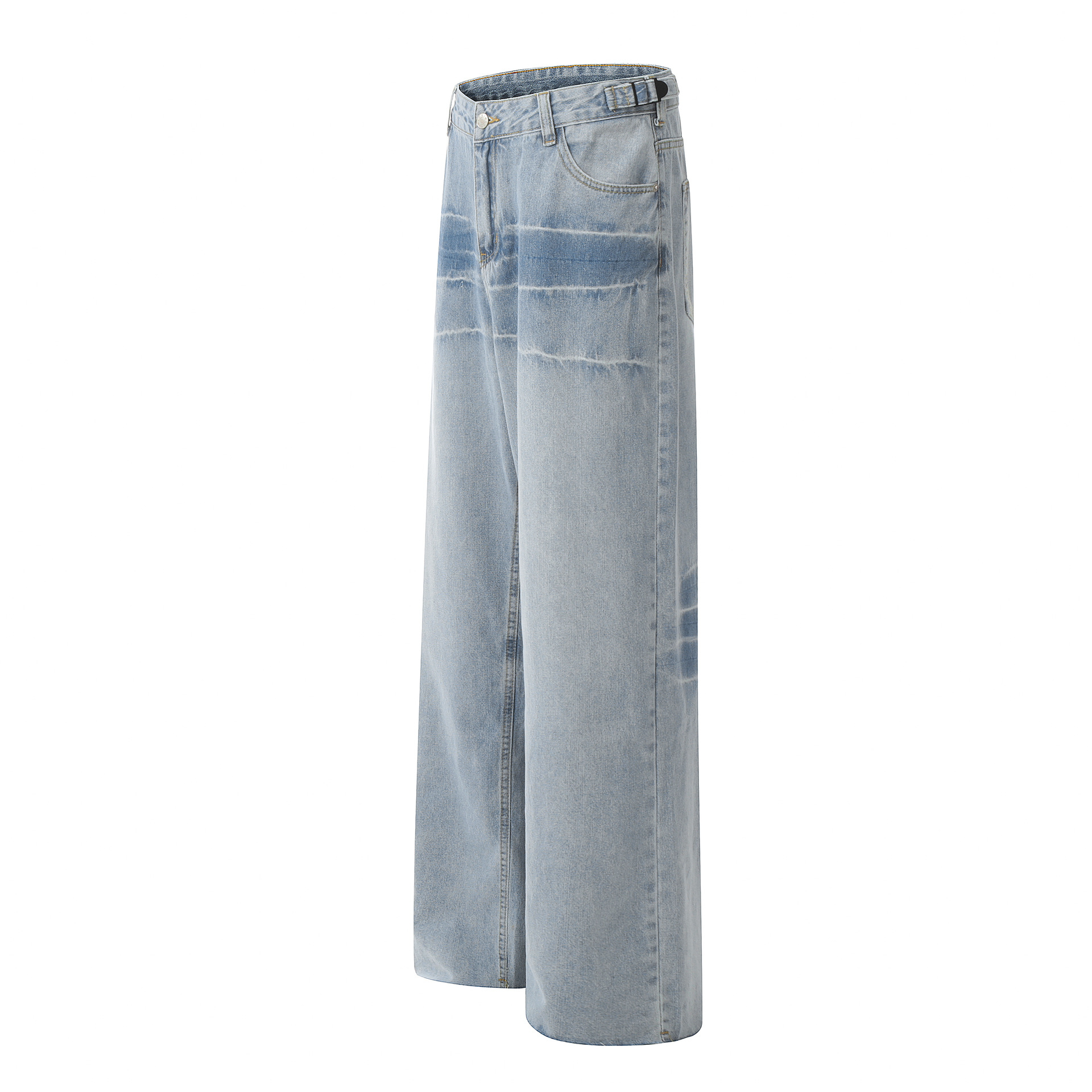 Vêtements pour hommes EONMODISH | Pantalon en denim délavé tendance American High Street, nouveau produit d'automne 2024_voghion.com