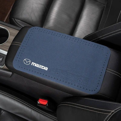 Suitable for Mazda 3 Anti-slip mat - suede-armrest-pad-mazda-navy-blue