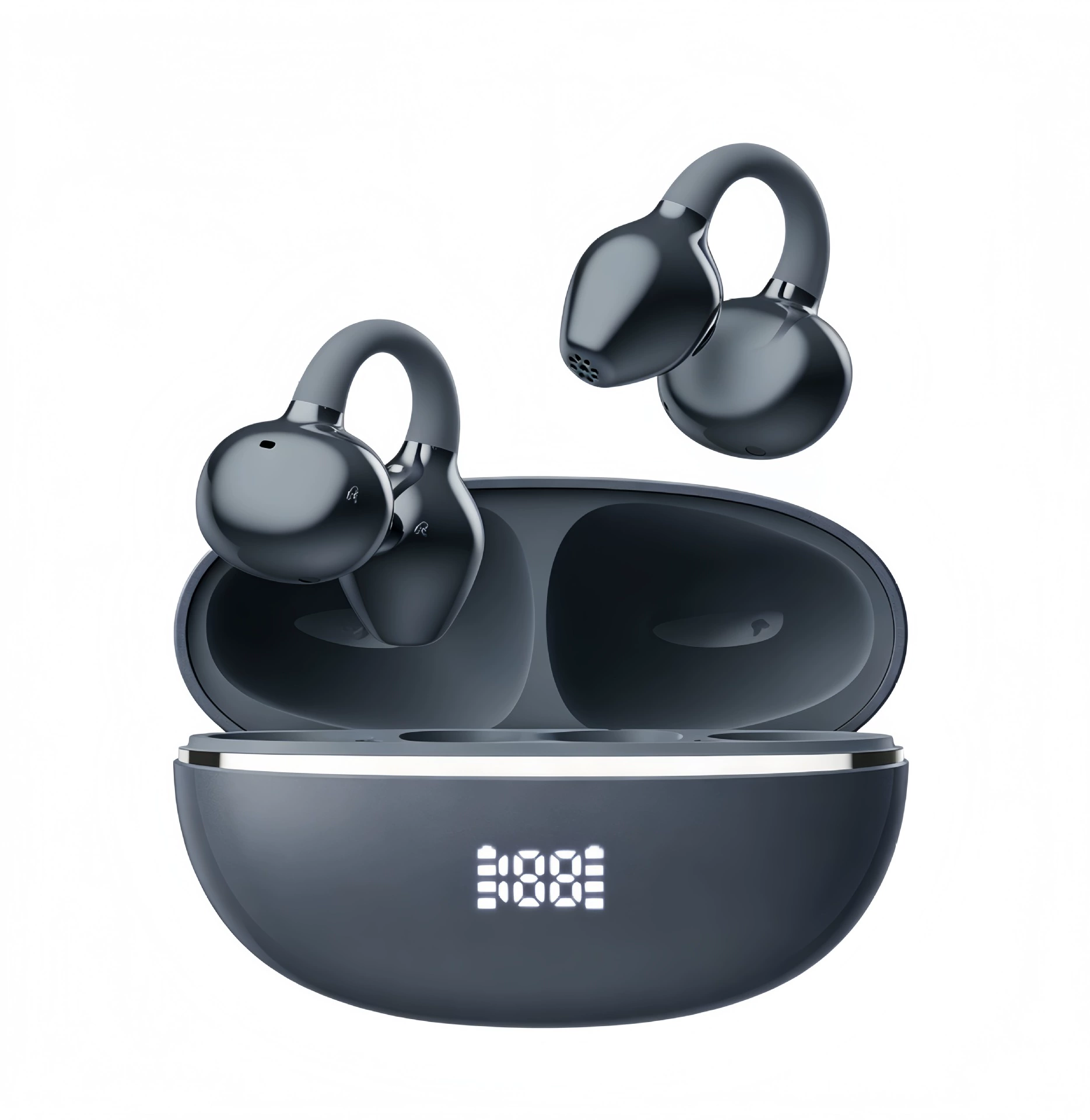 Bluetooth-наушник с костной проводимостью, клипса на ухо, шумоподавление, низкая задержка, декоративная опция серьги