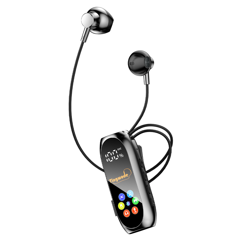 Ly11+lavalier bluetooth headset+bare metal+black