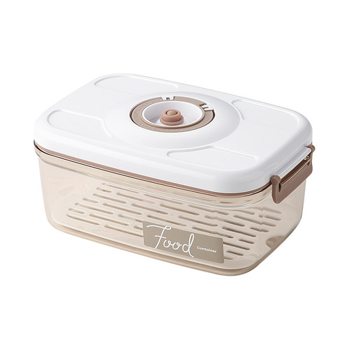 Vacuumable crisper box rectangular plastic food sealed jar with lid drain storage box refrigerator storage box wholesale
