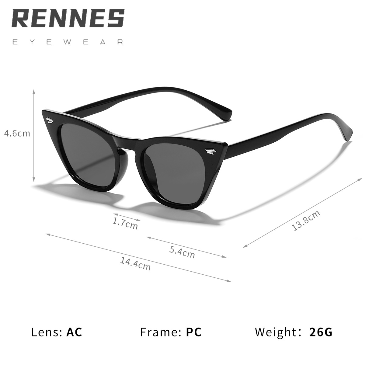 Nuevas gafas de sol de ojo de gato ins estilo personalizado moda europea y americana cara grande que adelgaza las gafas de sol UV400 a prueba de rayos UV para las mujeres