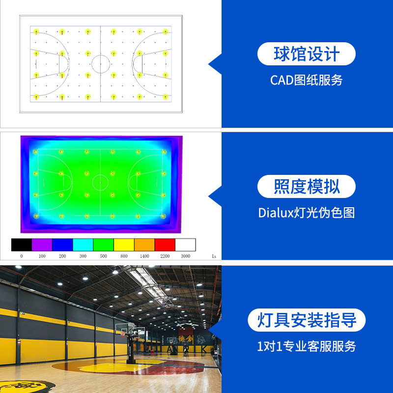 iluminación de campo de bádminton indoor led gimnasio sin sombra sala de tenis de mesa lámpara especial anti-deslumbramiento baloncesto