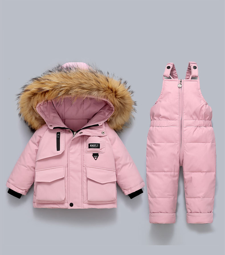 Piumino per bambini 2025, neonato, 1-5 anni, ragazzi e ragazze, nuovo set invernale in due pezzi, top + tuta_voghion.com