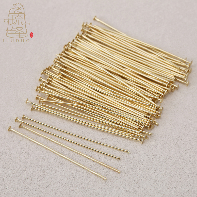 DIY Accessories Pure Copper Color-Preserving Mushroom Pins Non-Fading T-Shaped Pins Beading Jewelry Flat Head Pins Handmade Materials Wholesale