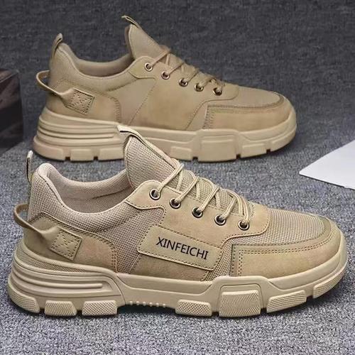 New Men's Slip-Resistant Work Shoes, Durable, Sporty, Casual, Black Trendy Board Shoes, Breathable, Spring Safety, Waterproof