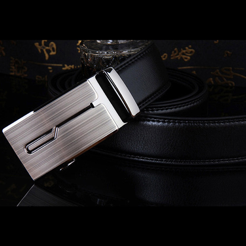 New belt men's wholesale business automatic buckle belt solid color cross head trouser belt casual men's belt